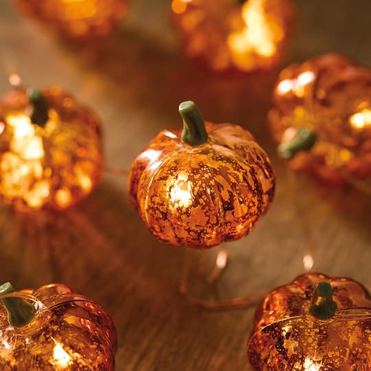 10ct. Mercury Finish Pumpkins Icon LED String Lights by Ashland®